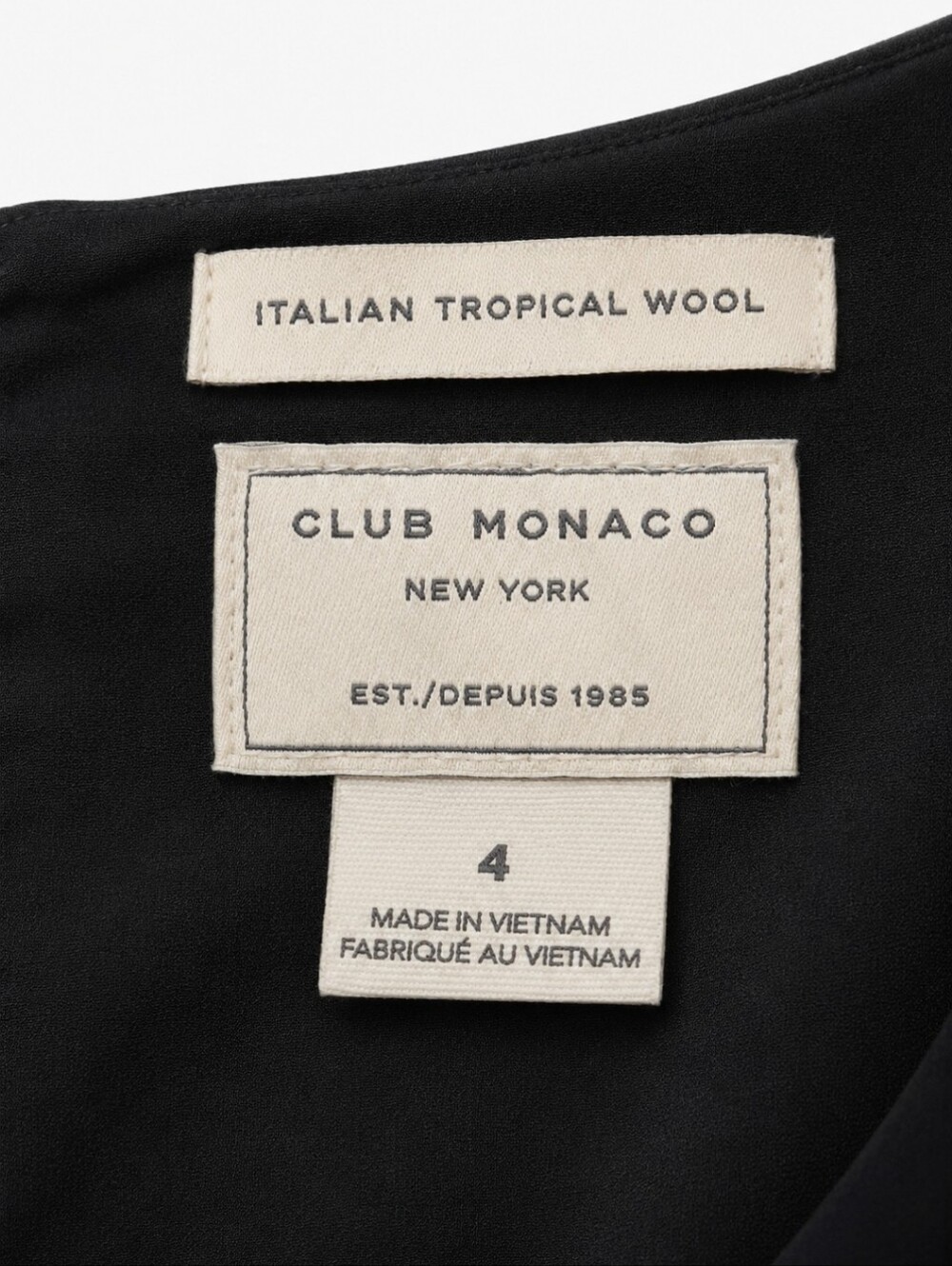 Club Monaco| Italian Tropical Wool Sheath Dress Navy Pleated Sleeveless - Picture 9 of 10